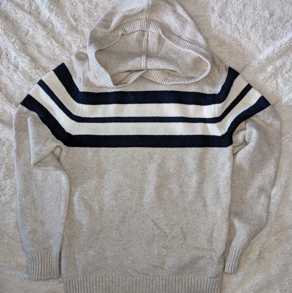 Cozy Knit Hoodie with Stripes